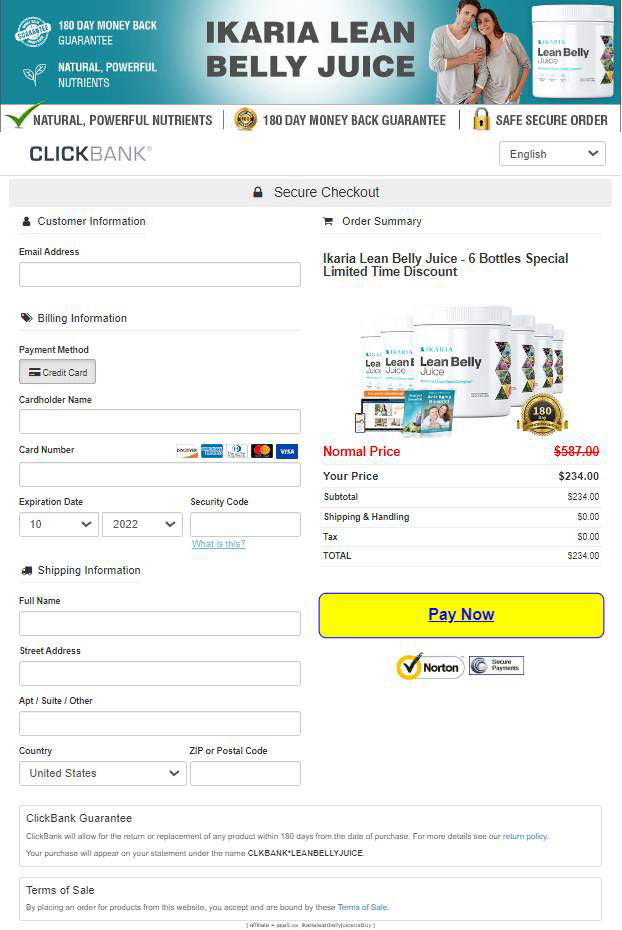 Ikaria Lean Belly Juice - Secure page order